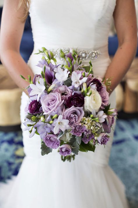 Lavender Beach Wedding, Purple Roses Wedding, Formal Flowers, Beach Wedding Purple, Lavender Beach, Beach Wedding Bouquet, Lavender Wedding Bouquet, Clearwater Beach Wedding, White Rose Wedding Bouquet