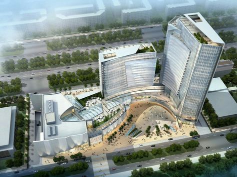 Podium Building, Mall Facade, Shopping Mall Architecture, Building Development, Retail Architecture, Commercial And Office Architecture, Bawah Air, Contemporary Building, Commercial Complex