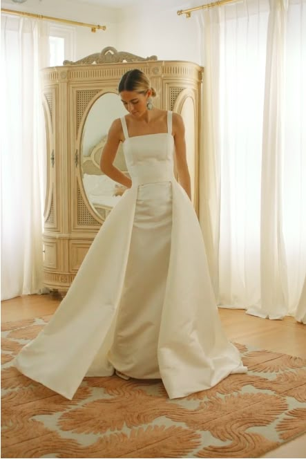 Silk Taffeta Wedding Dress, Wedding Dress With Overskirt, Drop Waist Wedding Dress, Waist Wedding Dress, Bride Things, Taffeta Wedding Dress, Never Getting Married, Cincinnati Wedding, Dress Train