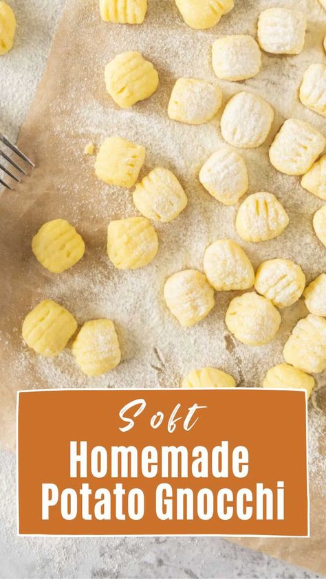 Potato Gnocchi Recipes, Homemade Potato Gnocchi, Gnocchi Recipes Easy, Gnocchi Recipes Homemade, Instant Potatoes, Paleo Gluten Free Recipes, Cherry Tomato Sauce, Gnocchi Recipe, Fresh Potato