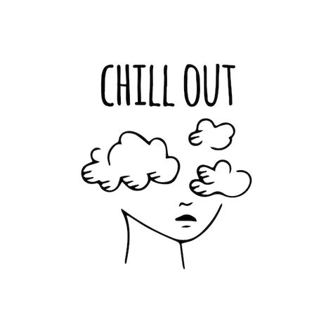 Drawings To Calm You Down, Calm Graphic Design, Calming Drawings, Calmness Aesthetic, Chill Drawings, Chill Out Quotes, Relax Pictures, Calm Drawing, Relax Illustration