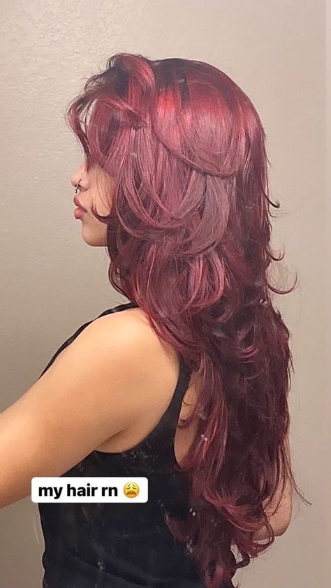 Cherry red Winter Hairstyles, The Mirror, Trendy Hairstyles, Red Hair, This Year, A Woman, Hairstyles, Mirror, Red