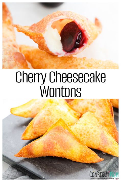 Are you looking for a delicious sweet dessert recipe that's pretty amazing? Then check out these Cherry Cheesecake Wontons! Cheesecake Wontons, Dessert Wontons, Cream Crepes, Cottagecore Recipes, Biscuits Recipes, Wonton Recipes, Chinese Cooking Recipes, Cherry Desserts, Cherry Cheesecake