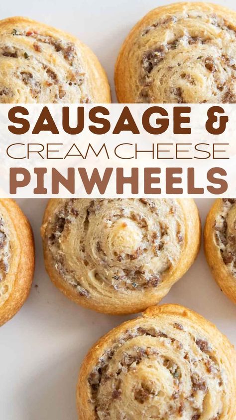 Sausage Crescent Roll Ups, Finger Food With Crescent Rolls, Bisquick Sausage Pinwheels, Sausage And Cream Cheese Pinwheels Crescent Rolls, Crescent Cream Cheese Sausage, Crescent Roll Cream Cheese Sausage, Sausage Cheddar Pinwheels, Appetizer Recipes Using Cream Cheese, What To Make With Crossiants