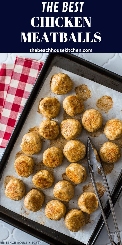 Ground Chicken Balls, Ground Chicken Meatballs Healthy, Easy Chicken Meatballs, Chicken Meatballs Healthy, Ground Chicken Meatballs, Chicken Meatballs Recipe, Healthy Meatballs, Baked Chicken Meatballs, Chicken Parmesan Meatballs