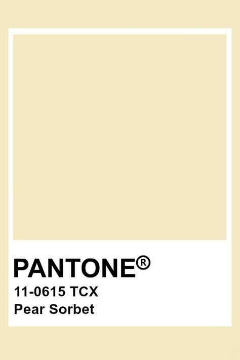 Pale Yellow Pantone, Pastel Yellow Pantone, Light Yellow Pantone, Yellow Shades Colour Palettes, Pantone Pastel Colors, Pear Sorbet, Pantone Tcx, Yellow Pantone, Pantone Color Chart