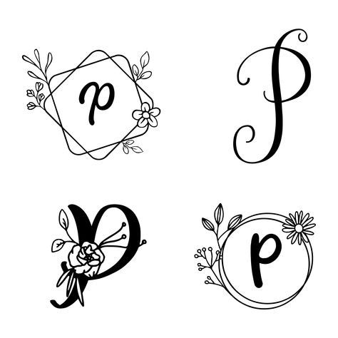 Printable Monogram Letters P P Embroidery Letter, Single Letter Monogram, P Monogram, Free Printable Monogram Letters, Free Printable Monogram, Hand Embroidery Letters, Letter Stencils Printables, Tattoo Lettering Alphabet, P Tattoo