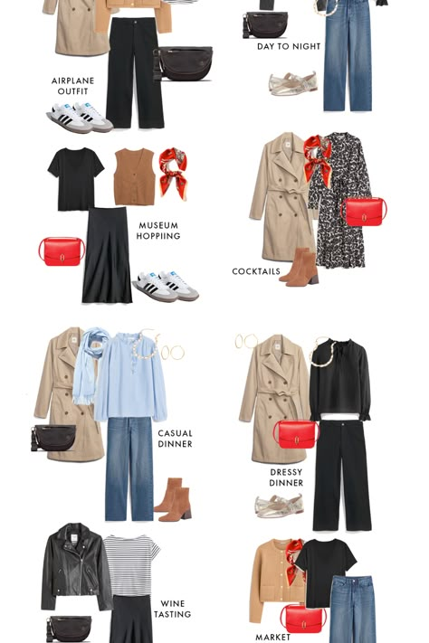 Spain Travel Capsule Wardrobe, Wardrobe For European Travel, Travel Capsule Wardrobe Autumn Europe, 10 Day Spring Travel Wardrobe, Minimalist Travel Wardrobe Fall, Capsule Wardrobe Spain Fall, Capsule Wardrobe Study Abroad, 3 Day Outfit Packing Fall, Travel Color Palette Capsule Wardrobe