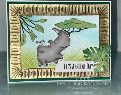 Rhino Ready Stampin Up Cards, Stampin Up Rhino Ready, Rhino Ready, Whimsical Cards, Shaded Spruce, Folded Paper, Pumpkin Sign, Magnetic Card, Rhinos