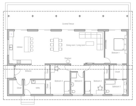 house design house-plan-ch341 10 Rectangle House Plans, Tiny House Luxury, Narrow House, Bedroom Floor Plans, Solar House, Plans House, Passive House, Pole Barn Homes, Eco House