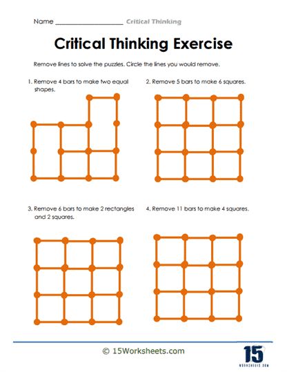 Bar Puzzle Worksheet - 15 Worksheets.com Critical Thinking Skills Activities, Critical Thinking Worksheets, Creative Thinking Activities, Higher Order Thinking Questions, Logic And Critical Thinking, Problem Solving Worksheet, Worksheets For Class 1, Analytical Thinking, Puzzle Worksheet