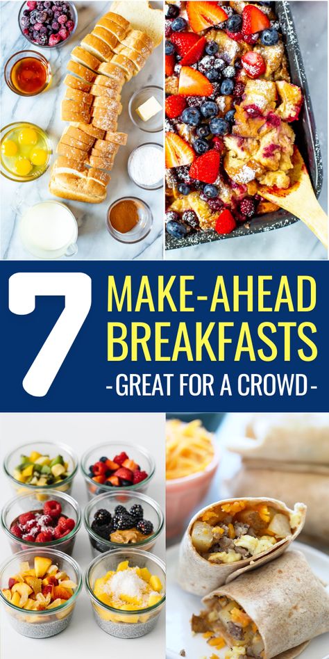 Breakfast Ideas For Work Group, Easy Breakfast Make Ahead Simple, Work Meeting Breakfast Ideas, Baseball Brunch Ideas, Camping Breakfasts For A Group, Simple Ladies Brunch Ideas, Make Ahead Breakfast For Camping, Easy Brunch For Large Group, Healthy Breakfast For Large Groups