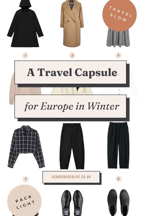 A Winter Travel Capsule Wardrobe for Europe 3 Week Capsule Wardrobe Winter, Winter Europe Travel Outfits Capsule Wardrobe, Capsule Wardrobe Rome Winter, Minimalist Travel Wardrobe Winter, Europe Travel Outfits Winter Carry On, Christmas Travel Capsule Wardrobe, 2 Week Capsule Wardrobe Travel Packing Winter, Winter Clothes For Europe, Europe Capsule Wardrobe Winter