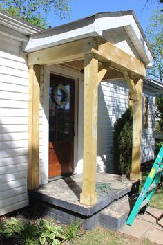 Front Porch Remodel, Veranda Design, Door Overhang, House Front Porch, Porch Remodel, Porch Addition, Building A Porch, Front Porch Design, Home Exterior Makeover