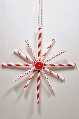 Paper Straws Crafts, Diy Straw, Straw Crafts, It's Snowing, Kids Christmas Ornaments, Happy December, Christmas Ornament Crafts, Paper Straws, Xmas Crafts