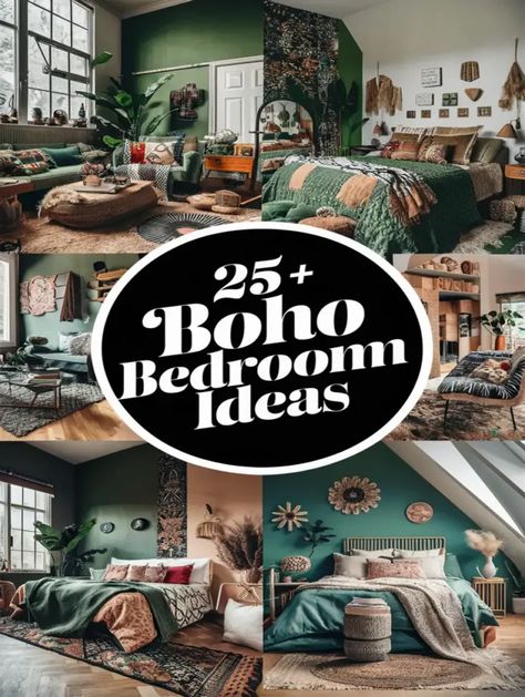 Boho Bedroom Dark Furniture, Dreamy Boho Bedroom, Boho Cottagecore Bedroom, Boho Plant Bedroom, Boho Green Bedroom, Decorating Ideas For Bedroom, Boho Inspired Bedroom, Ivy Bedroom, Boho Style Bedroom Decor