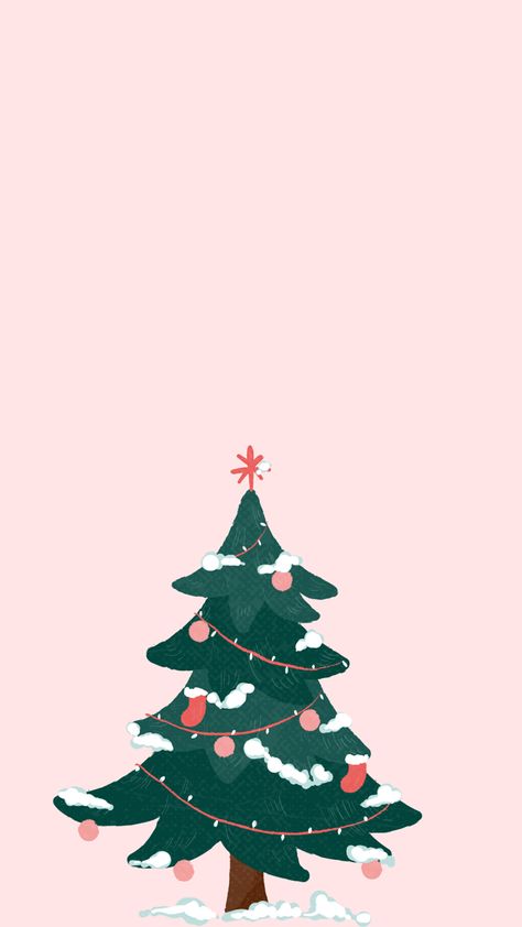 Christmas Posters Ideas, Aesthetic Xmas Wallpaper, Pink Christmas Tree Wallpaper, December Wallpaper Iphone, Christmas Phone Backgrounds, Cute Christmas Backgrounds, Christmas Lockscreen, Christmas Wallpaper Iphone Cute, Cute Iphone Wallpaper Tumblr