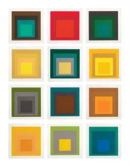 Josef Albers Homage To The Square, Josef Albers Color, Joseph Albers, Bubble Umbrella, Color Theory Art, Potholder Patterns, Colour Theory, Josef Albers, Modern Color Palette