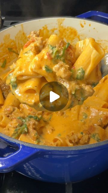 Carman Wilken on Instagram: "Day 6 of my one-pot meal series is this decadent Creamy Rigatoni with Italian Sausage! The recipe is at the end of the video 😋 #pasta #rigatoni #onepotmeals #dinner #familydinner #familydinner #comfortfood" Mezzi Rigatoni Recipes, Sausage Recipes Videos, Rigatoni Recipes Baked, Rigatoni Soup, Creamy Rigatoni, Carman Wilken, Pasta Rigatoni, Italian Gravy, Pasta Recipes Video