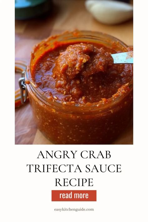 Trifecta Sauce Angry Crab, Angry Crab Shrimp Boil Recipe, Fiery Crab Sauce Recipe, Angry Crab Trifecta Sauce Recipe, Angry Sauce Recipe, Copycat Boiling Crab Recipe, Crab Sauce Recipe, Seafood Broil, Seafood Boil Sauce