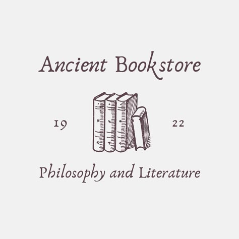 Vintage Book Logo Template Logos Bookstore, Book Club Logo, Book Bookshelf, Bookstore Design, Vintage Bookstore, Library Logo, Library Cafe, Literary Classics, Reading Stations