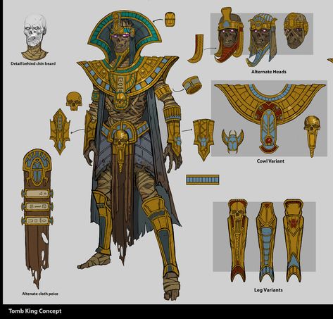 ArtStation - Tomb King Concept, Rinehart Appiah King Anime Art, Egyptian Demon, Tomb Kings Warhammer, Warhammer Tomb Kings, Men Character, Egypt Concept Art, King Anime, Tomb Kings, Egyptian King