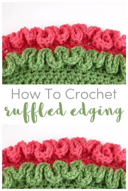 Crocheted Scalloped Edge Free Pattern, Crochet Double Ruffle Edging Pattern, How To Crochet A Frilly Edge, Crochet Edge Patterns Free, Crochet Wavy Edge, Crochet Border For Uneven Edges, Knitting Ruffles Edge, Crochet Ruffle Edges For Blankets, Crocheted Ruffle Border