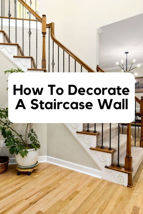 Looking to jazz up your stairs? 💡 Here are some DIY tips that can turn your plain staircase into the main attraction of your home! 🏠 From creative wall decor to unique accent pieces, we've got you covered! 🤩 Artwork For Staircase Wall, Wall Below Stairs Decor, Wall By Stairs Decor, Enclosed Staircase Wall Decor, Stair Wall Decoration, Decorate Stairs Walls, Wall Ideas For Stairway, How To Decorate Stairs Wall, Under Stairs Wall Decor Ideas