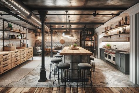 10 Inspiring Basement Kitchen Designs That Will Transform Your Space - Utah Basement Finishing Cellar Kitchen Conversion, Commercial Kitchen Design For Home, Spanish Floor Plans, Basement Mudroom, Fusion Kitchen, Beautiful Kitchenware, Commercial Kitchen Design, Kitchen Basement, Basement Studio