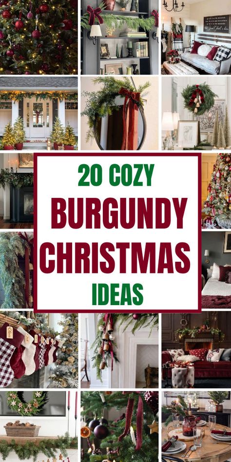 Create a warm, festive atmosphere with Burgundy Christmas Decor Ideas! 🎄✨ Incorporate deep red accents in your tree ornaments, garlands, and wreaths for a rich, cozy vibe. Pair with gold or green for a stunning and timeless holiday look! 🌟 #BurgundyChristmas #HolidayDecor #FestiveVibes Maroon Christmas Decorations, Burgundy Fall Decor, Burgundy Christmas Tree, Burgundy Christmas Decor, Burgundy Christmas, Color Pairs, Christmas Decorating Ideas, Christmas Table Settings, Color Pairing