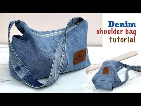 how to sew denim shoulder bag patterns , 1 jeans 1 bag idea,denim hobo bag tutorial. - YouTube Denim Bag Sewing Pattern, Shoulder Bag Patterns To Sew, Diy Denim Wallet, Diy Jean Purse, Diy Denim Purse, Shoulder Bag Tutorial, Hobo Bag Tutorials, Diy Jeans Bag Tutorial, Jeans Bag Diy