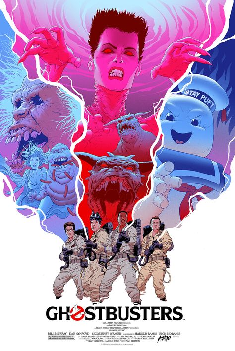 Robert Sammelin, Ghostbusters Poster, Mondo Posters, Ghostbusters 1984, Ghostbusters Movie, Iconic Movie Posters, The Real Ghostbusters, Sigourney Weaver, Bill Murray