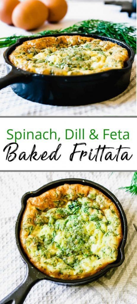 A light and creamy baked frittata with spinach, feta cheese and dill. A great meal prep recipe! Frittatas are light and fluffy egg pillows with a creamy texture and usually filled with veggies and cheese. They are easy to make and can be made using whatever little tidbits you find in your fridge! | The Delicious Spoon @thedeliciousspoon #spinachfrittata #spinachfrittatarecipes #spinachfrittatarecipeshealthy #spinachfrittatahealthy #frittatarecipesbaked #frittatrecipeseasy Frittata Recipes Baked, Frittata Recipes Healthy, Frittata Recipes Breakfast, Spinach Frittata Recipes, Baked Frittata, Cottage Recipes, Breakfast Kitchen, Frittata Recipe, Spinach Feta