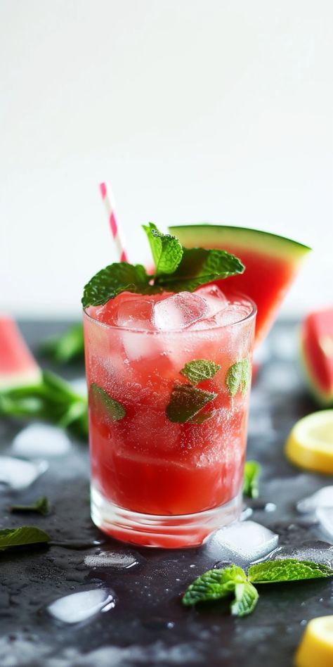 Watermelon Mint Lemonade [20 Minutes] - Chasety Mixed Alcoholic Drinks, Alcoholic Drinks Cocktails, Slurpee Cup, Watermelon Mint Lemonade, Las Vegas Desert, Watermelon Mojito, Watermelon Drink, Mint Lemonade, Watermelon Mint