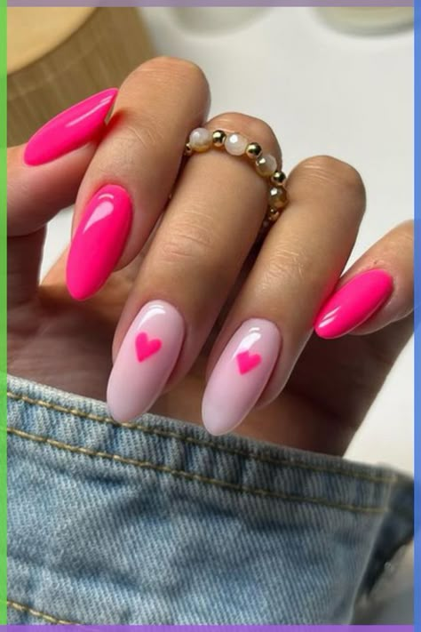 Pink Nail Simple, Nails Hot Pink Designs, Cute Simple Pink Nails, Light Pink Nail Art, Pink Nails Design Ideas, Best Pink Nails, Pink Nails Design, Valentine Nails Pink, Nail Designs Pink