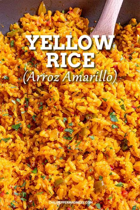 Easy Mexican Yellow Rice Recipe, Yellow Rice With Shrimp, Latin Rice Recipes, Salvadorian Rice Recipe, Sazon Goya Recipes Rice, Seasoned Yellow Rice, Homemade Yellow Rice Recipe, Yellow Mexican Rice Recipe, Best Yellow Rice Recipe