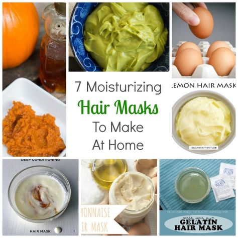 7 Moisturizing Hair Masks To Make At Home Moisturizing Hair Mask Diy, Mayo Hair Mask, Gelatin Hair Mask, Diy At Home Spa, Hair Mask At Home, Best Diy Hair Mask, Diy Hair Products Recipes, Hair Masks For Dry Damaged Hair, Spa Facials