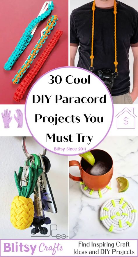 Paracord Crafts To Sell, Para Cord Crafts, Things To Do With Paracord, What To Make With Paracord, Useful Paracord Projects, Parachute Cord Keychain, Parachute Cord Crafts Tutorials, Paracord Jewelry Diy, Paracord Ideas Tutorials