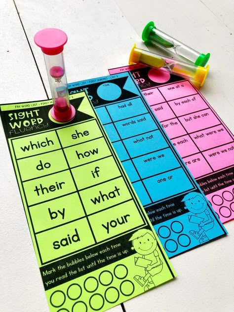 Independent Sight Word Activities, Sight Word Intervention First Grade, Fluency Stations First Grade, Sight Word Small Group Activities, Sight Word Fluency Kindergarten, Word Fluency Activities, Fry Words Activities, Sight Word Stations, Kindergarten Fluency