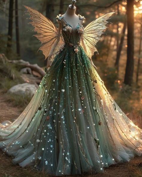 Fashions Universe 🟣 (@fashions.universe) • Instagram photos and videos Fae Outfit, Fairy Gown, Bakra Eid, Spring Court, Fancy Dress Ideas, Oc Stuff, Fairy Outfit, Fairy Dresses, Nature Dress