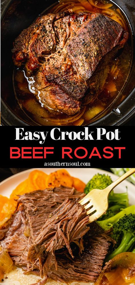 Slow Cooker Beef Pot Roast Crockpot Chuck Roast, Easy Crockpot Roast, Crock Pot Beef Roast, Beef Roast Recipe, Chuck Roast Crock Pot Recipes, Roast Beef Crock Pot Recipes, Beef Roast Crock Pot, Slow Cooker Pot Roast Recipes, Crockpot Roast Recipes