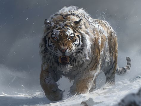 Fantasy Illustration: Menacing Demonic Tiger