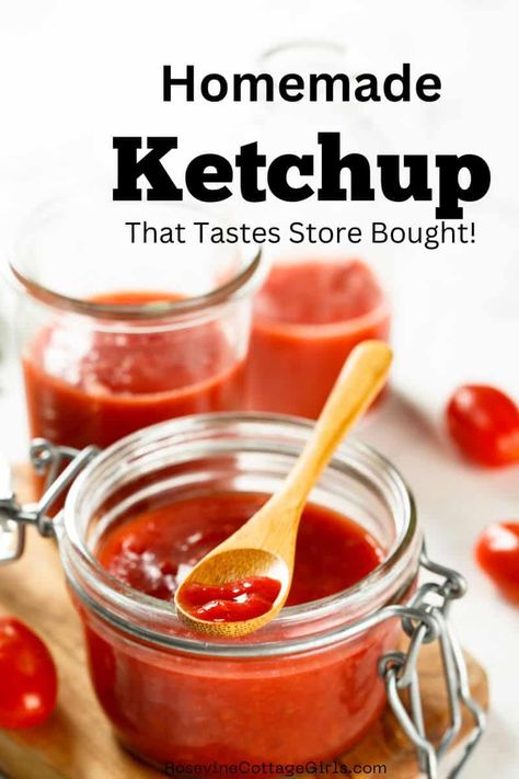 The Best Homemade Ketchup Recipe Homemade Catchup Recipe, Best Homemade Ketchup, Make Your Own Ketchup, Homemade Healthy Ketchup, Healthy Homemade Condiments, Homemade Catsup Recipe, Canning Homemade Ketchup, Canning Ketchup Water Bath, Easy Homemade Ketchup