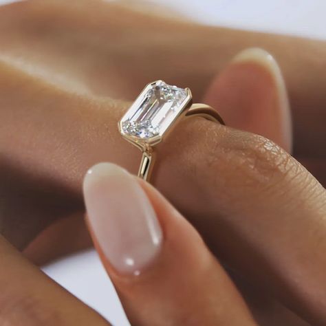 2ct Asscher Engagement Ring, 2 Ct Emerald Cut Engagement Ring, Low Profile Emerald Cut Engagement Ring, Emerald Cut Bezel Set Engagement Ring, Emerald Cut Bezel Ring, Bezel Set Engagement Ring Emerald, Radiant Bezel Engagement Ring, Bezel Set Emerald Cut Engagement Ring, Beveled Engagement Ring