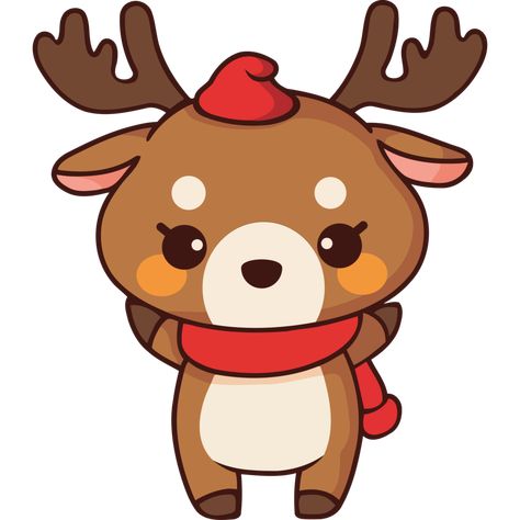 Kawaii Reindeer, Christmas Reindeer, Free Png, The Christmas, Reindeer, Royalty, Royalty Free, Clip Art, Illustrations