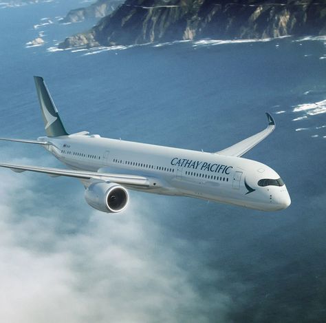 Cathay Pacific - oneworld Member Airline Minimal Ads, Cathay Pacific Airlines, Pacific Airlines, Plane Spotting, Commercial Plane, Airbus A350, Pilots Aviation, Airline Pilot, National Airlines