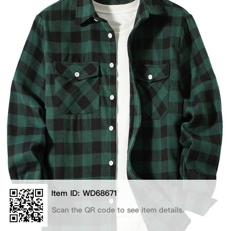 Mens Plaid Flannel, Pockets Design, Long Sleeve Flannel, Mens Plaid, Men Tops, Plaid Flannel Shirt, Men's Shirts, Mens Streetwear, Men Clothing