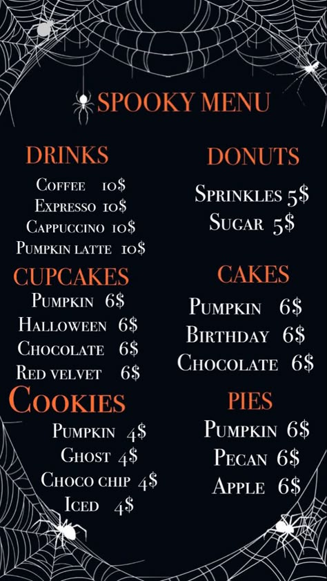 #bloxburg #halloween #menu Decal code 15025779385. #decalsforbloxburg Halloween Menu Bloxburg, Bloxburg Halloween Cafe Menu Codes, Bloxburg Halloween Menu Codes, Halloween Menu Decals Bloxburg, Bloxburg Halloween Cafe Decals, Bloxburg Fall Cafe Decals, Bloxburg Restaurant Menu Decals, Halloween Cafe Bloxburg, Fall Cafe Bloxburg