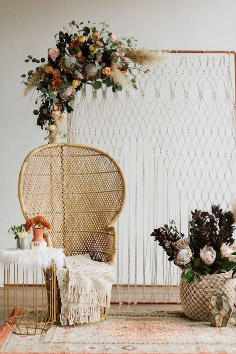 Bohemian Vibes with Allure Bridals x Wilderly Bride | The Perfect Palette Wilderly Bride, Bohemian Bridal Shower, Boho Backdrop, Bridal Shower Inspo, Stile Boho Chic, Bohemian Baby Shower, Deco Champetre, Bridal Shower Backdrop, Macrame Wedding