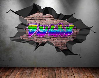 Graffiti Room, Graffiti Name, Childrens Wall Decals, Custom Wall Stickers, Graffiti Names, 3d Wall Decals, Personalized Wall Decals, Name Wall Stickers, Stick Wall Art